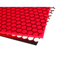 Pannello in Plexiglass Trasparente, rosso fluorescente - 400x400mm