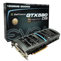 EVGA GeForce GTX 580 DS Superclocked 1536MB DDR5, Mini-HDMI, DVI