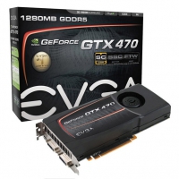 EVGA GeForce GTX 470 Super Clocked, 1280MB DDR5, Mini-HDMI, DVI