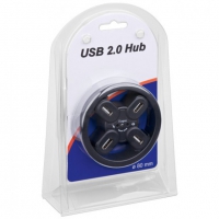 HUB USB 2.0 4 porte + audio da scrivania  - Foro 8 cm, Nero