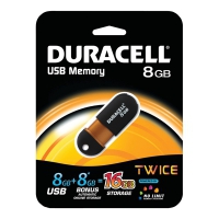 Duracell Memoria USB portatile CapLess Twice - 8Gb+8Gb