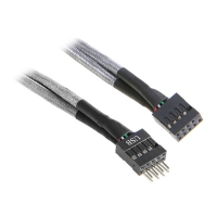 BitFenix Prolunga Interna USB 30cm - Sleeved Argento/Nero