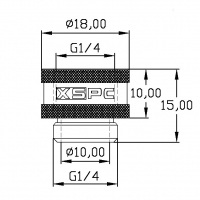 XSPC Adattatore 10mm Maschio/Femmina 2x 1/4 - Cromato V2