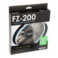 NZXT FZ-200 Airflow Fan, Nero/Trasparente, LED Verde - 200mm