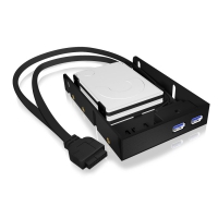 Icy Box IB-AC615 Pannello I/O Frontale USB 3.0 con 2 Bay HD 2.5 pollici - Nero