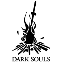 Adesivo Dark Souls Bonfire Logo, 60x100 mm - Nero