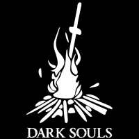 Adesivo Dark Souls Bonfire Logo, 60x100 mm - Bianco