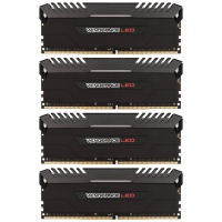 Corsair Vengeance LED DDR4, 3.000 MHz, C15, Nero, LED Rosso - Kit 64GB (4x 16GB)