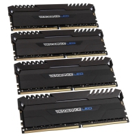 Corsair Vengeance LED DDR4, 3.200 MHz, C16, Nero, LED Blu - Kit 64GB (4x 16GB)