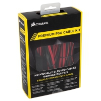 Corsair Premium Sleeved PSU Cable Kit Starter Package, Type 4 (Generation 3) - Rosso/Nero
