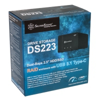Silverstone SST-DS223 Box Esterno 2x 2.5 pollici USB 3.1 - Nero