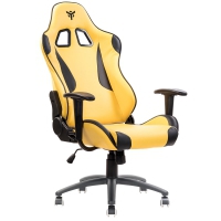 iTek Gaming Chair PLAYCOM PM20 - PVC, Doppio Cuscino - Giallo/Nero