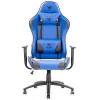 iTek Gaming Chair PLAYCOM PM20 - PVC, Doppio Cuscino - Blu/Nero