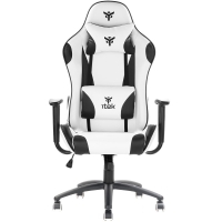 iTek Gaming Chair PLAYCOM PM20 - PVC, Doppio Cuscino - Bianco/Nero