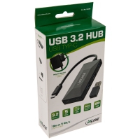 InLine USB 3.2 Gen 1 Hub, USB Type C, 3 Port Type A, 2 Porte Type C, Alimentatore 3A - Ner