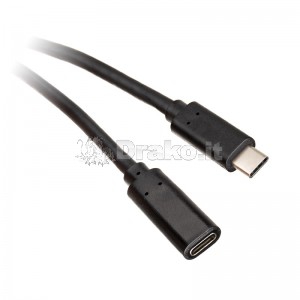 Cavo prolunga USB 3.2 Gen 2 USB-C™ M/F 1m Nero