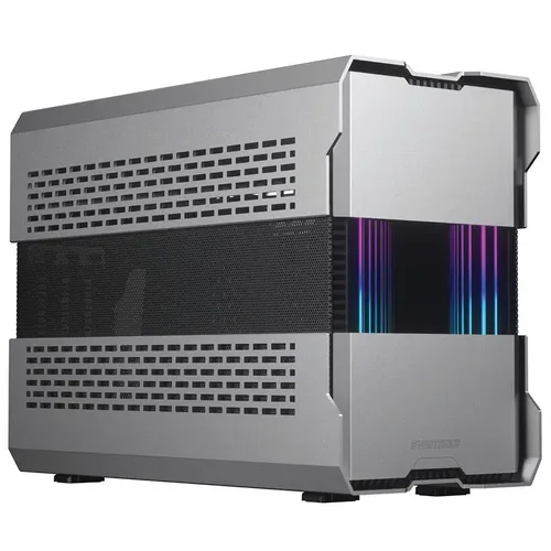 Phanteks Evolv Shift XT, case ITX, ARGB, Vetro Temprato - Argento