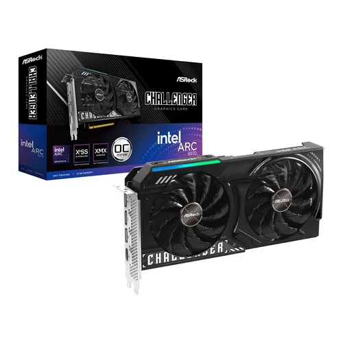ASRock Arc B570 Challenger 10GB OC - Scheda Video 10GB GDDR6 160-bit, Dual Fan, 3x DP 2.1, HDMI 2.1 - Nero