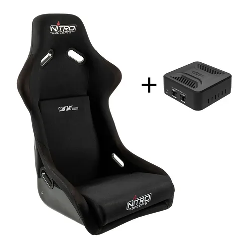 Nitro Concepts R300 Contact EVO - Sedile Sim Racing con Scocca in Vetroresina e Sistema Aptico TrackSync Integrato - Nero
