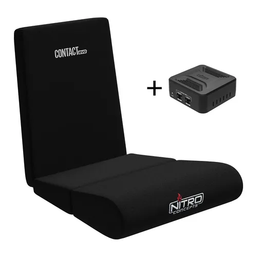 Nitro Concepts TrackSync Contact EVO - Bundle Aptico per Sim Racing con Cuscini a 4 Zone e Hub Lite 72W - Nero