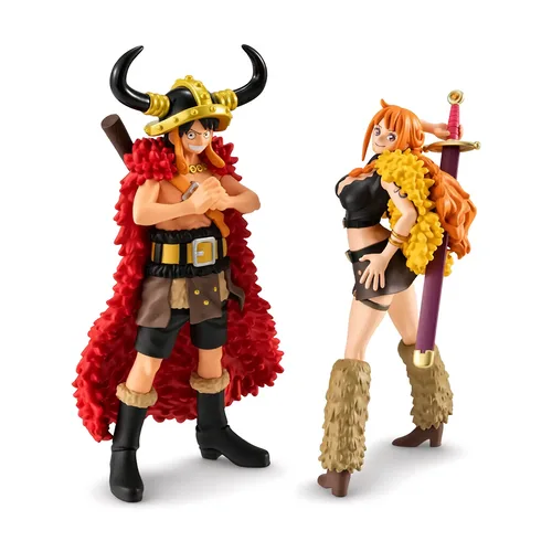 MegaHouse One Piece WALLSTAR Monkey D. Luffy & Nami Elbaph Arc Gift Set - Set 2 Figure con Sticker - 11 cm