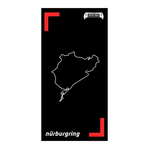 Speedy Rugs Nürburgring B90 RED - Tappeto Protettivo per Rig Sim Racing 180 x 90 cm, Base in Gomma Antiscivolo - Nero e Rosso