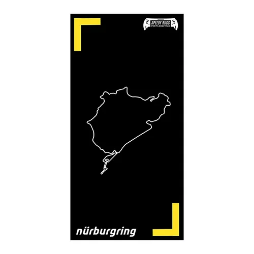 Speedy Rugs Nürburgring B90 - Tappeto Protettivo per Rig Sim Racing 180 x 90 cm, Base in Gomma Antiscivolo - Nero e Giallo