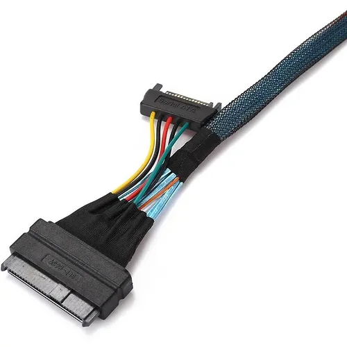 Cablecc SF-104 Cavo U.2 SFF-8639 a Slimline SAS SFF-8654 4i NVMe PCIe + alimentazione SATA - 0,5m