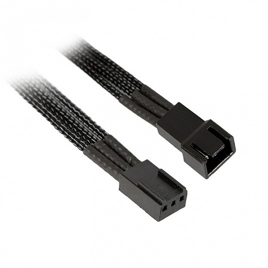 NZXT Prolunga 3-Pin 60cm, black HSG - sleeved black NZXT Prolunga 3-Pin 60cm, black HSG - sleeved black