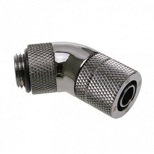 Bitspower Connettore 45ฐ G1/4 / tubo 11/8mm - Ruotabile, Nero Lucido Bitspower Connettore 45ฐ G1/4 / tubo 11/8mm - Ruotabile, Nero Lucido