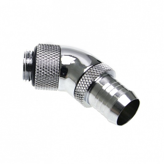 Bitspower Connettore 45° G1/4 / Tubo Ψ13mm - Ruotabile, Argento Bitspower Connettore 45° G1/4 / Tubo Ψ13mm - Ruotabile, Argento