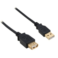 InLine Cavo USB 2.0 M/F Typ-A Nero Dorato - 0.5m