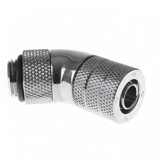 Bitspower Connettore 45ฐ G1/4 / Tubo ุ10/8mm - Ruotabile, Argento Bitspower Connettore 45ฐ G1/4 / Tubo ุ10/8mm - Ruotabile, Argento
