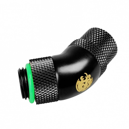 Bitspower Connettore 45ฐ G1/4 / Tubo ุ10/8mm - Ruotabile, Nero Opaco Bitspower Connettore 45ฐ G1/4 / Tubo ุ10/8mm - Ruotabile, Nero Opaco