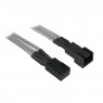 BitFenix Prolunga 3-Pin 90cm - sleeved silver/black