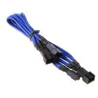 BitFenix Adattatore da 3-Pin a 3x 3-Pin 60cm - sleeved blue/black