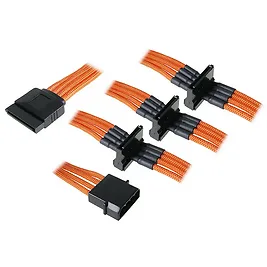 BitFenix Adattatore da Molex a 4x SATA 20 cm - Sleeved Arancione/Nero BitFenix Adattatore da Molex a 4x SATA 20 cm - Sleeved Arancione/Nero