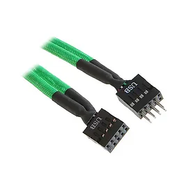 BitFenix Prolunga Interna USB 30cm - sleeved green/black BitFenix Prolunga Interna USB 30cm - sleeved green/black