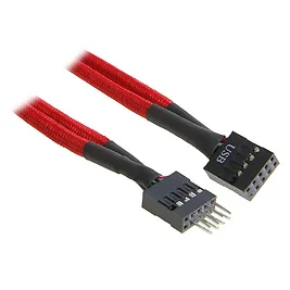 BitFenix Prolunga Interna USB 30cm - Sleeved Rosso/Nero BitFenix Prolunga Interna USB 30cm - Sleeved Rosso/Nero