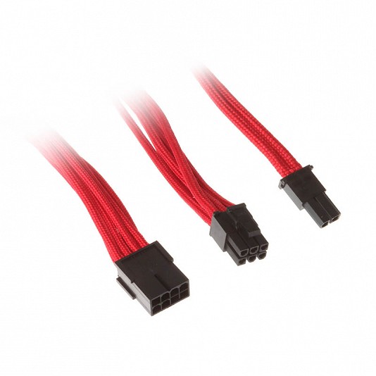 Silverstone Prolunga / Adattatore PCIe 8pin - PCIe 6+2pin, 250mm - Rosso Silverstone Prolunga / Adattatore PCIe 8pin - PCIe 6+2pin, 250mm - Rosso