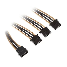 BitFenix Adattatore da Molex a 3x Molex 55cm - sleeved Nero/Oro BitFenix Adattatore da Molex a 3x Molex 55cm - sleeved Nero/Oro