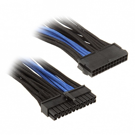 Silverstone Prolunga 24-Pin ATX 30cm - Blu/Nero Silverstone Prolunga 24-Pin ATX 30cm - Blu/Nero