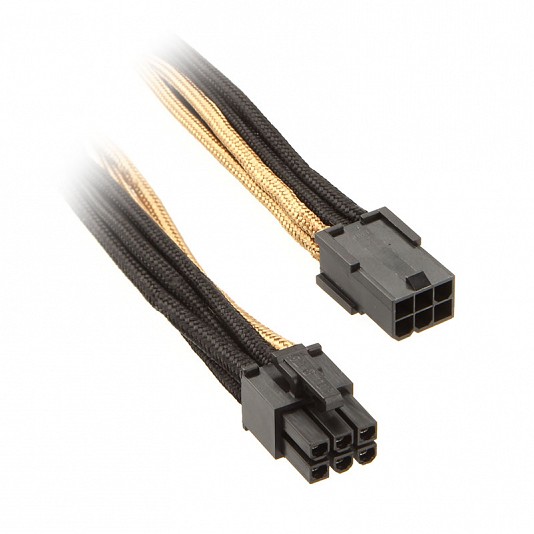 Silverstone Prolunga 6-Pin 250mm - Oro/Nero Silverstone Prolunga 6-Pin 250mm - Oro/Nero