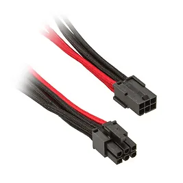 Silverstone Prolunga 6-Pin 250mm - Rosso/Nero Silverstone Prolunga 6-Pin 250mm - Rosso/Nero