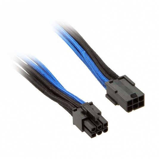 Silverstone Prolunga 6-Pin 250mm - Blu/Nero Silverstone Prolunga 6-Pin 250mm - Blu/Nero