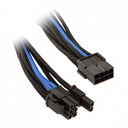 Silverstone Prolunga / Adattatore PCIe 8pin - PCIe 6+2pin, 250mm - Blu/Nero Silverstone Prolunga / Adattatore PCIe 8pin - PCIe 6+2pin, 250mm - Blu/Nero