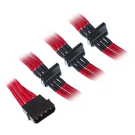 Silverstone Adattatore da Molex a 4x SATA 30 cm - sleeved Rosso Silverstone Adattatore da Molex a 4x SATA 30 cm - sleeved Rosso