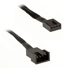 Silverstone Prolunga 4-Pin PWM 30cm - sleeved Nero/Nero Silverstone Prolunga 4-Pin PWM 30cm - sleeved Nero/Nero