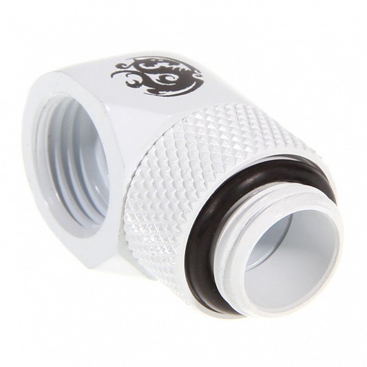 Bitspower Raccordo 90° 2x G1/4 - Ruotabile, Bianco Bitspower Raccordo 90° 2x G1/4 - Ruotabile, Bianco