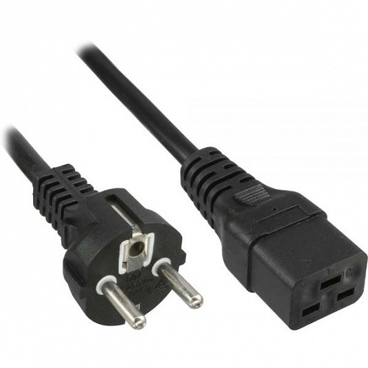 InLine Cavo alimentazione PSU IEC60320 C-19 / Schuko, Nero - 0,5 m InLine Cavo alimentazione PSU IEC60320 C-19 / Schuko, Nero - 0,5 m